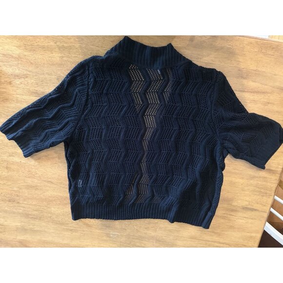 Leo & Nicole Womens Open Front Knit Cardigan Sweater XXL Black Chevron Design - Picture 6 of 6